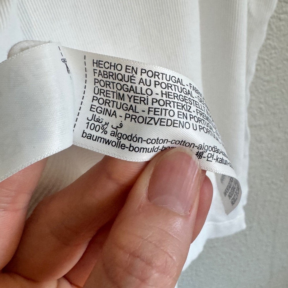 Massimo Dutti White Ribbed Racerback Tank Top XL Made in Portugal Cotton Minimal - Picture 7 of 10